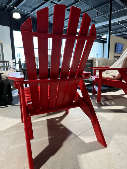 Coastal Upright Adirondack Poly Lumber Chairs FLOOR MODEL  (Set of 2 - Berry Red)