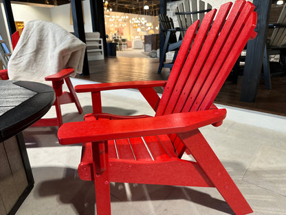 Coastal Upright Adirondack Poly Lumber Chairs FLOOR MODEL  (Set of 2 - Berry Red)