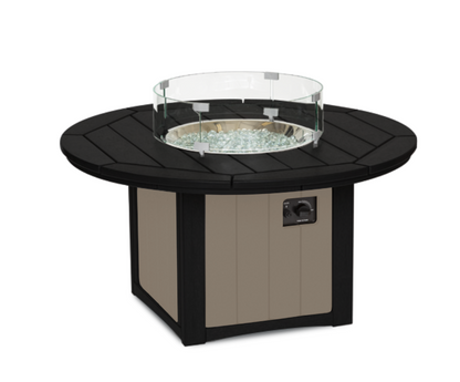 Elementz Poly Lumber Fire & Ice Table - FLOOR MODEL - Weatherwood & Black