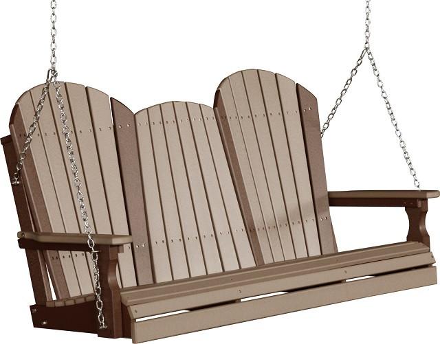 LuxCraft Adirondack Poly / Synthetic / Eco-Friendly Porch Swing - 5 Foot - Magnolia Porch Swings
 - 17