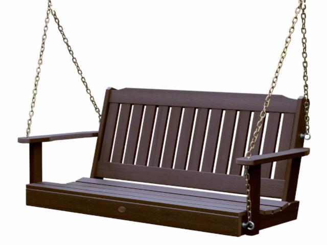 Highwood Lehigh Porch Swing Weathered Acorn - Magnolia Porch Swings
 - 3