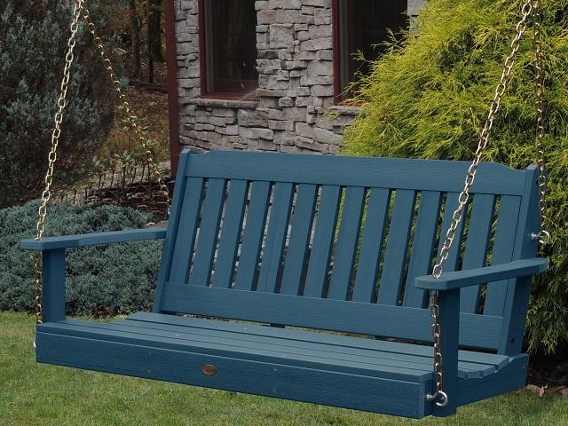 Highwood Lehigh Poly Porch Swing Nantucket Blue