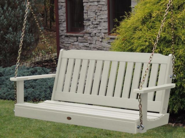 Highwood Lehigh Porch Swing in Whitewash - Magnolia Porch Swings
 - 1