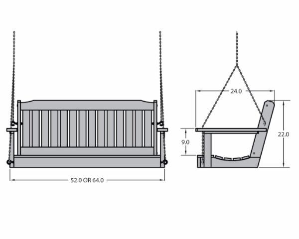 Highwood Lehigh Porch Swing in Black - Magnolia Porch Swings
 - 4