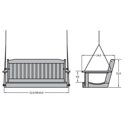 Highwood Lehigh Porch Swing in Whitewash - Magnolia Porch Swings
 - 4