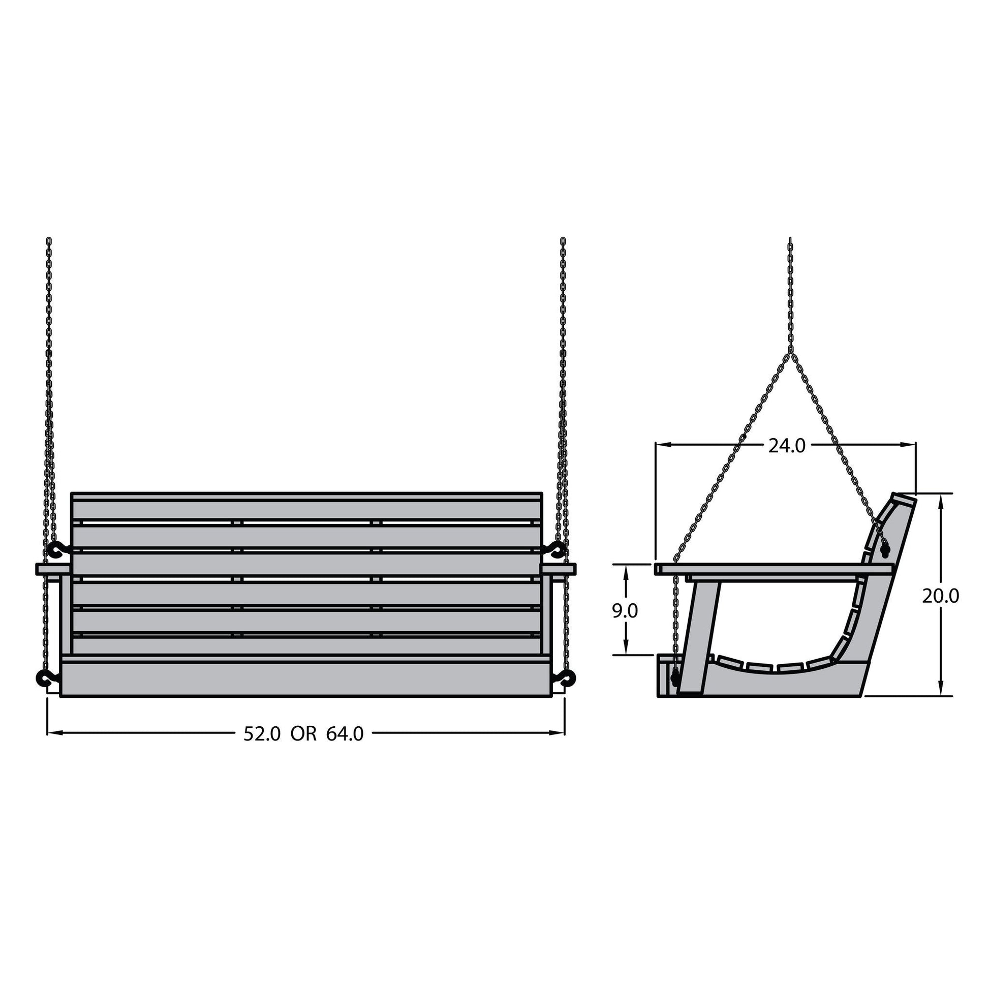 Highwood Weatherly Porch Swing in Black - Magnolia Porch Swings
 - 4