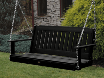 Highwood Lehigh Poly Porch Swing in Black