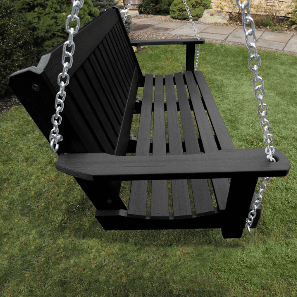 Highwood Lehigh Poly Porch Swing in Black