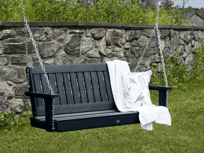 Highwood Lehigh Poly Porch Swing in Federal Blue