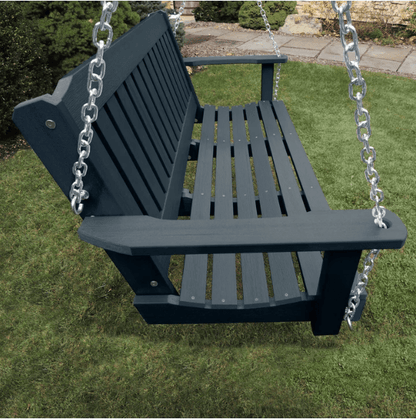 Highwood Lehigh Poly Porch Swing in Federal Blue