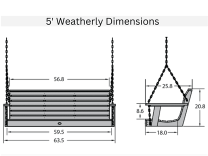 Highwood Weatherly Poly Porch Swing in Eucalyptus *NEW*