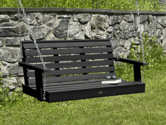 Highwood Weatherly Poly Porch Swing in Black
