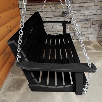 Highwood Weatherly Poly Porch Swing in Black