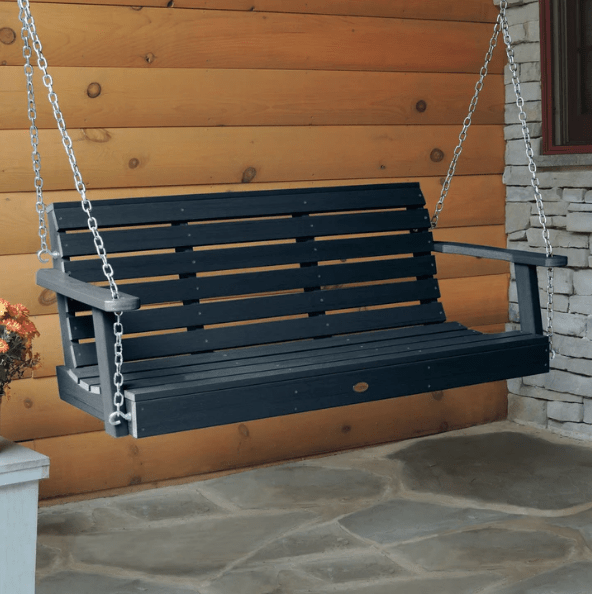 Highwood Weatherly Poly Porch Swing in Federal Blue