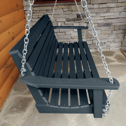 Highwood Weatherly Poly Porch Swing in Federal Blue