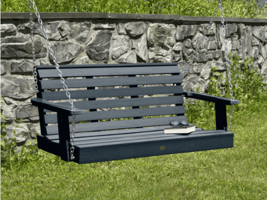 Highwood Weatherly Poly Porch Swing in Federal Blue