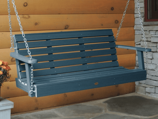 Highwood Weatherly Poly Porch Swing in Nantucket Blue