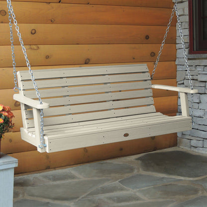 Highwood Weatherly Poly Porch Swing in Whitewash